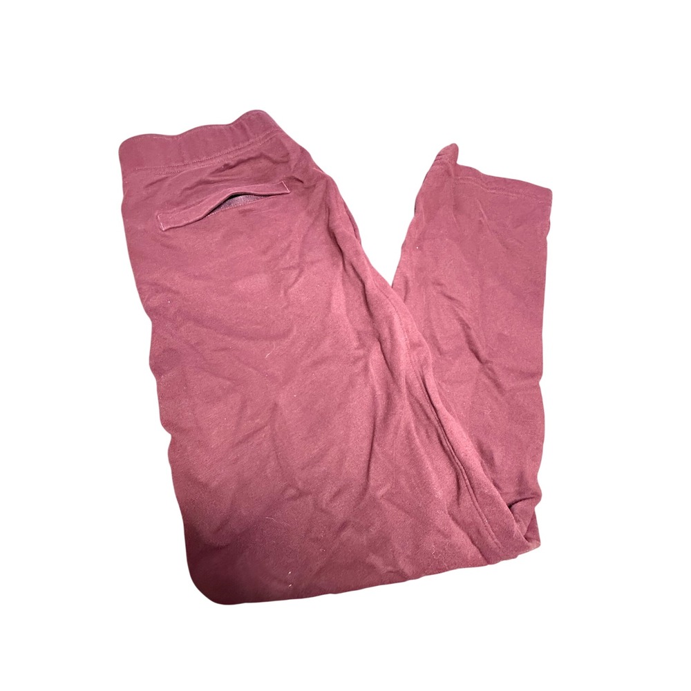 LL Bean Mens Sweatpants Burgundy Maroon Cotton Blend Pockets M 32 515170